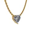 Collar Solitario Corazón Diamante en Cadena Fina Oro Amarillo, Image 2