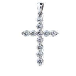 Colgante de cruz de diamantes en cadena