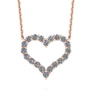 Collar Corazón de Diamantes en Oro Rosa de 18K