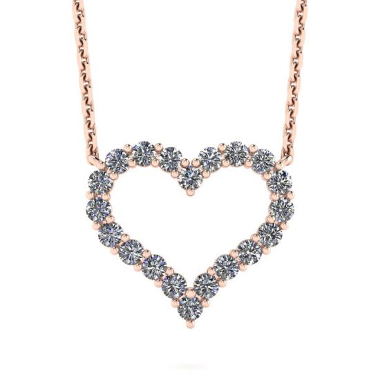 Collar Corazón de Diamantes en Oro Rosa de 18K, Image 1
