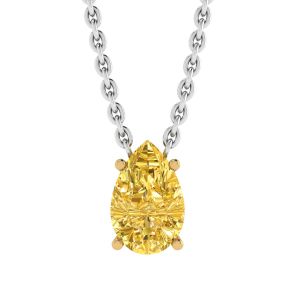Collar de cadena con diamantes amarillos en forma de pera en oro amarillo