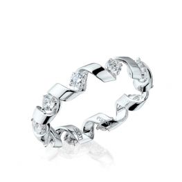 Anillo con Diamantes de 0,64 ct en Oro Blanco de 18K - Colección Ruban