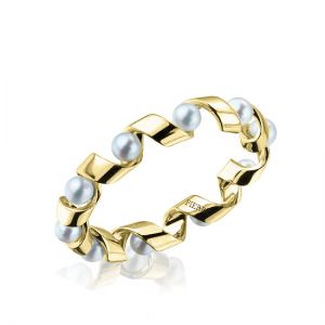 Anillo de Oro con Perlas de Mar - Colección Ruban