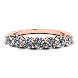 Anillo de diamantes Eternal Seven Stone en oro rosa de 18 quilates