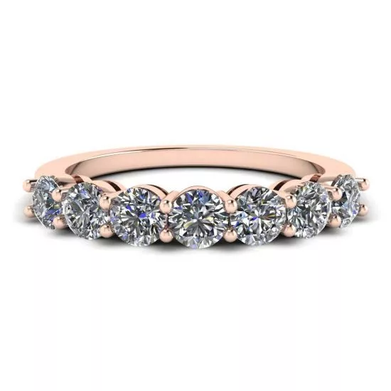 Anillo de diamantes Eternal Seven Stone en oro rosa de 18 quilates, Ampliar imagen 1