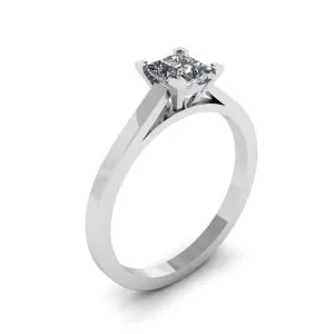 Anillo de diamantes de talla princesa en oro blanco de 18 quilates - Photo 3