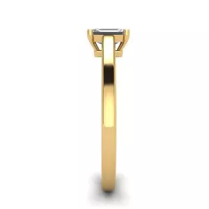 Anillo Solitario Clásico Diamante Talla Esmeralda Oro Amarillo - Photo 2
