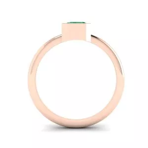 Elegante anillo de esmeralda cuadrada en oro rosa de 18 quilates - Photo 1