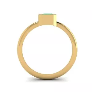 Elegante anillo de esmeralda cuadrada en oro amarillo de 18 quilates - Photo 1