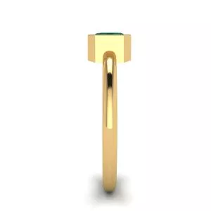 Elegante anillo de esmeralda cuadrada en oro amarillo de 18 quilates - Photo 2