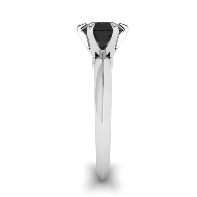 Anillo de compromiso con diamante negro de 1 quilate - Photo 2