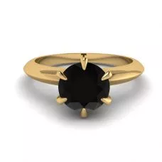 Anillo de Compromiso Oro Amarillo 1 quilate Diamante Negro
