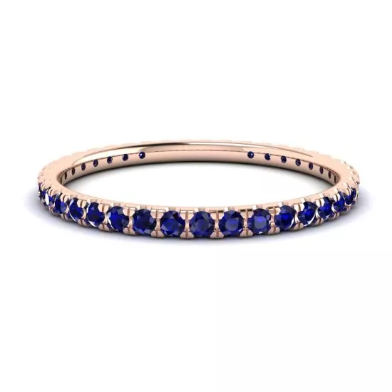 Anillo de eternidad con pavé de zafiros Riviera en oro rosa, Ampliar imagen 1