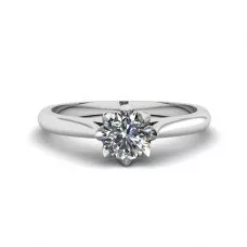 Anillo de compromiso de diamantes de loto