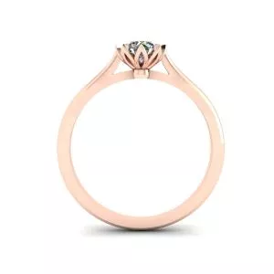 Anillo de compromiso de diamantes de loto en oro rosa - Photo 1
