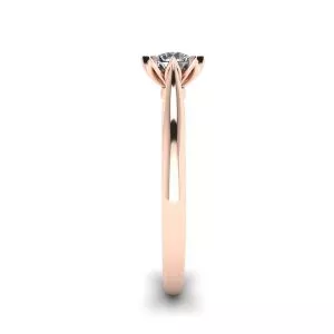 Anillo de compromiso de diamantes de loto en oro rosa - Photo 2