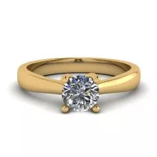 Anillo Puntas Cruzadas con Diamante Redondo Oro Amarillo 18K