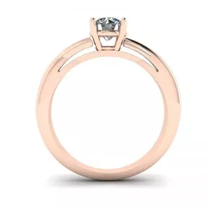 Anillo X Cruz con Diamante Redondo Oro Rosa - Photo 1