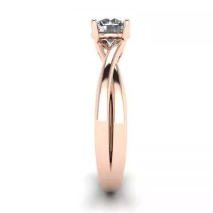 Anillo X Cruz con Diamante Redondo Oro Rosa - Photo 2