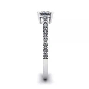 Anillo de diamantes de talla princesa con pavé lateral - Photo 2