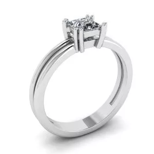 Anillo de compromiso de corte princesa contemporáneo - Photo 3