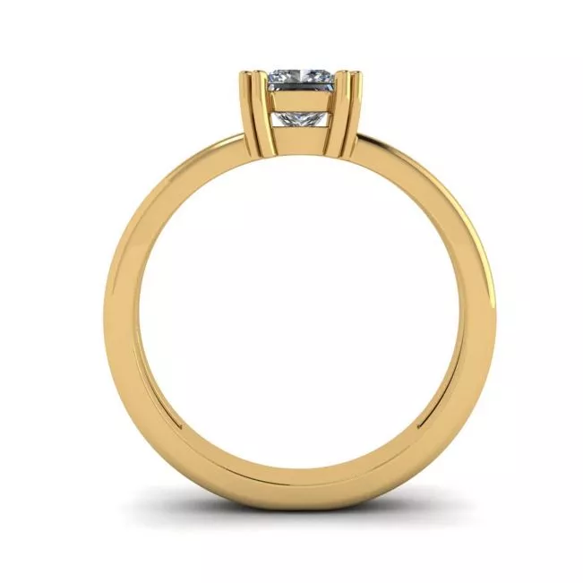 Anillo doble de compromiso de corte princesa contemporáneo - Photo 1