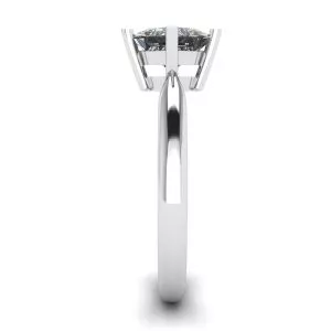 Solitario Rombo Diamante Talla Princesa Oro Blanco - Photo 2