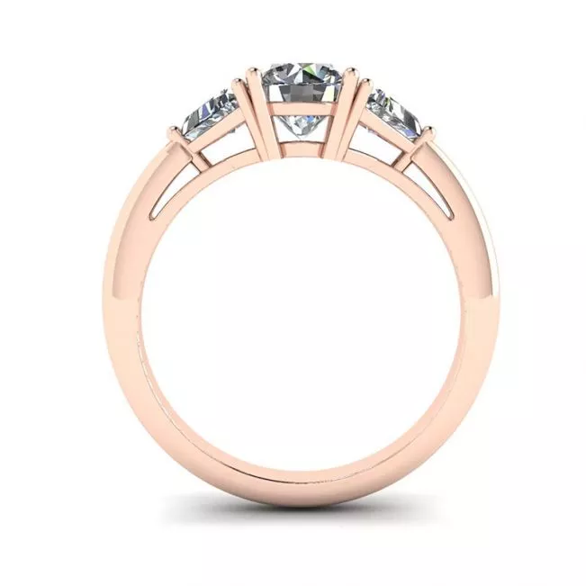 Anillo de tres diamantes en oro rosa de 18 quilates - Photo 1