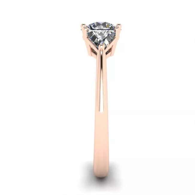 Anillo de tres diamantes en oro rosa de 18 quilates - Photo 2