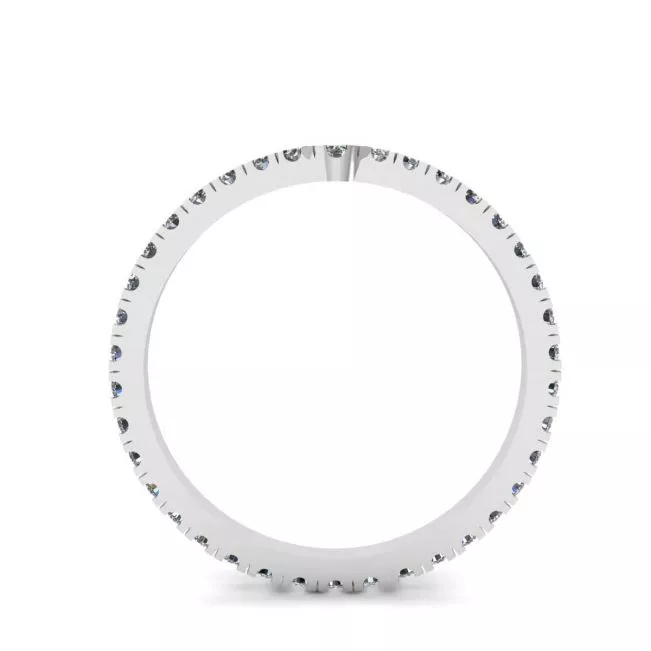 Alianza de eternidad con diamantes curvos en oro blanco - Photo 1