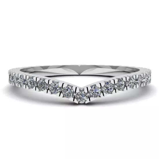 Alianza de eternidad con diamantes curvos en oro blanco, Ampliar imagen 1