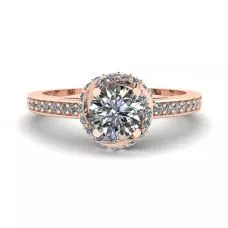 Anillo de oro rosa con diamantes