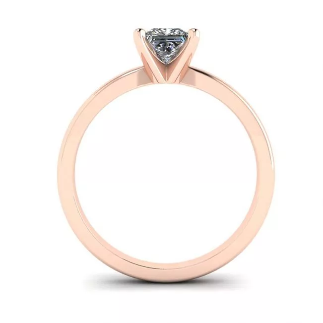 Anillo mixto de oro rosa y blanco con diamante princesa - Photo 1