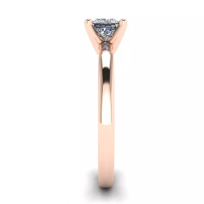 Anillo mixto de oro rosa y blanco con diamante princesa - Photo 2