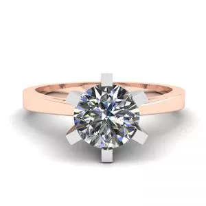 Anillo de diamantes en oro rosa de 18 quilates para compromiso