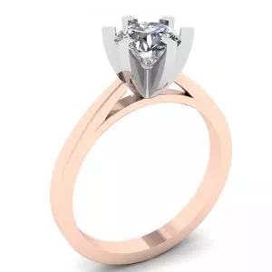 Anillo de diamantes en oro rosa de 18 quilates para compromiso - Photo 3