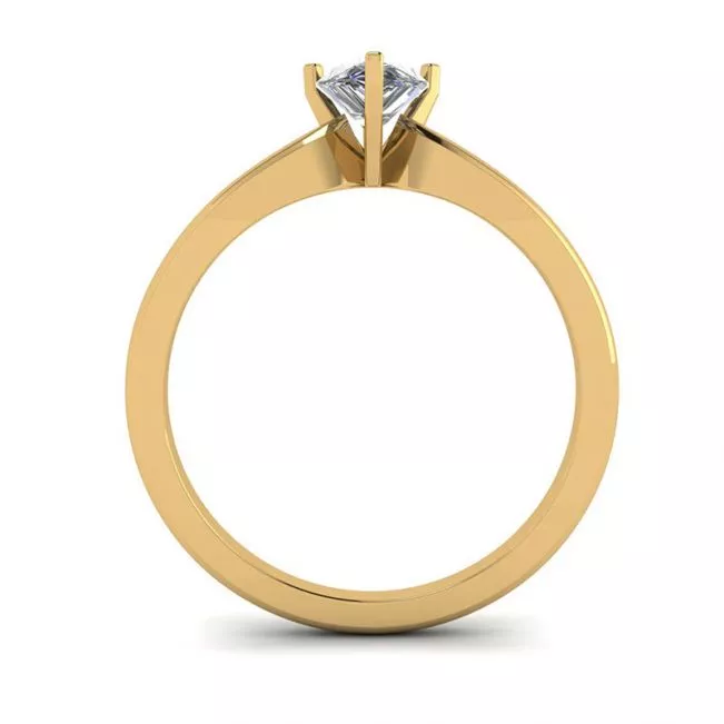 Anillo solitario de diamante pera en oro amarillo de 6 puntas - Photo 1