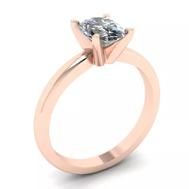 Anillo de diamantes ovalados en oro rosa - Photo 3