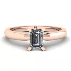 Anillo rectangular de diamantes en oro blanco y rosa