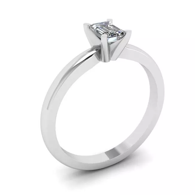 Anillo con Diamante Talla Esmeralda - Photo 3