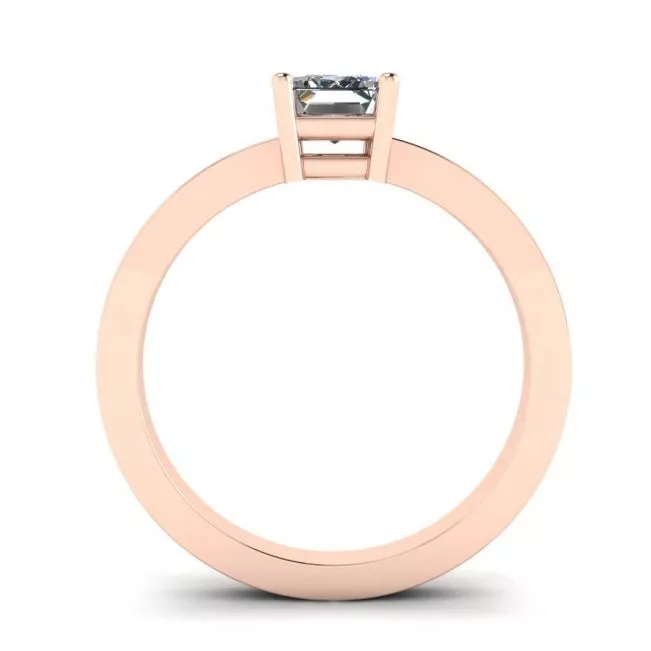 Anillo Rectangular de Diamantes en Oro Rosa - Photo 1