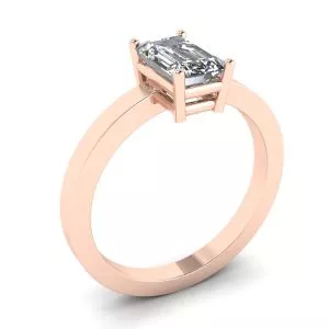 Anillo Rectangular de Diamantes en Oro Rosa - Photo 3