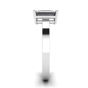 Anillo Rectangular Diamante Oro Blanco - Photo 2