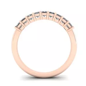 Anillo de 9 cuadrados con diamantes de princesa en oro rosa - Photo 1