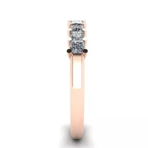 Anillo de 9 cuadrados con diamantes de princesa en oro rosa - Photo 2