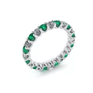 Anillo de eternidad con Esmeraldas y Diamantes - Photo 3