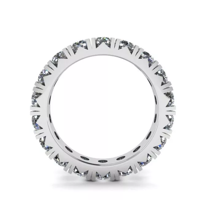 Alianza de diamantes de eternidad de 3 quilates en oro blanco de 18 k - Photo 1