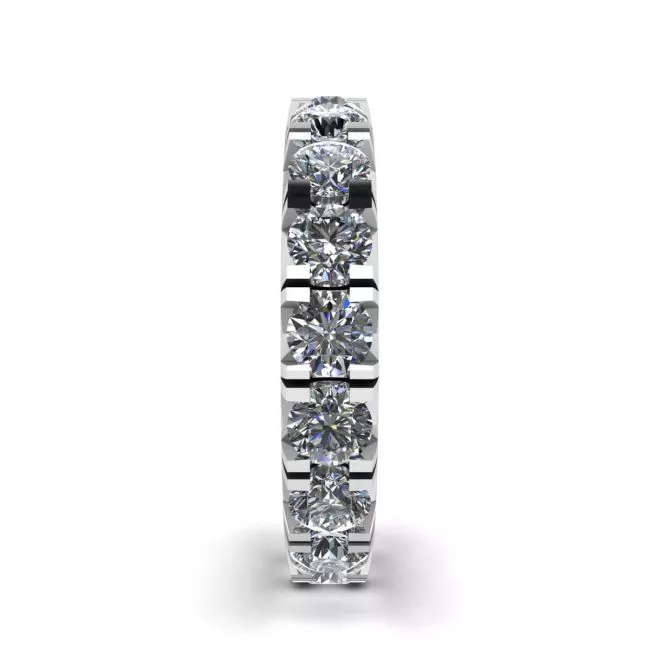 Alianza de diamantes de eternidad de 3 quilates en oro blanco de 18 k - Photo 2