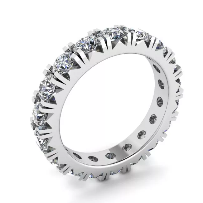 Alianza de diamantes de eternidad de 3 quilates en oro blanco de 18 k - Photo 3