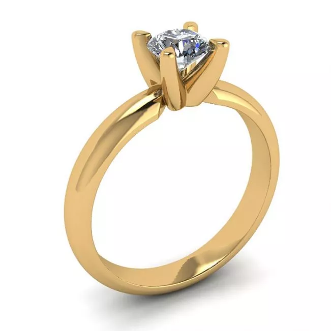 Anillo Solitario Diamante Forma V Oro Amarillo - Photo 3